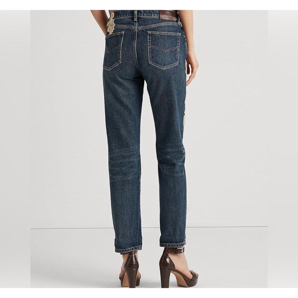 Lauren Ralph Lauren Women's Embellished Mid-Rise Jeans Blue size 4 - Picture 2 of 8